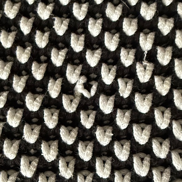 Chico's Black & White Fringe Knit Open Cardigan - Picture 3 of 4